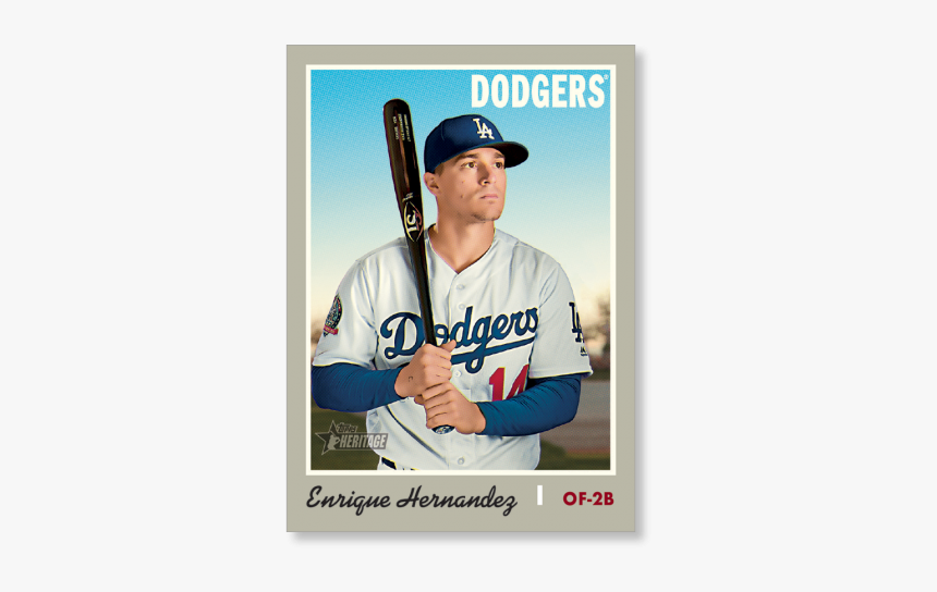 Enrique Hernandez 2019 Heritage Baseball Base Poster - Los Angeles Dodgers, HD Png Download
