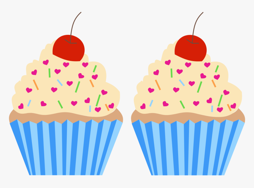 Transparent Cupcakes With Sprinkles Clipart Two Cupcakes Clipart, HD