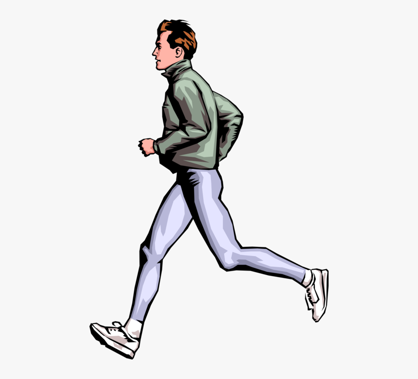Vector Illustration Of Physical Fitness Exercise Workout - Male Runner, HD Png Download