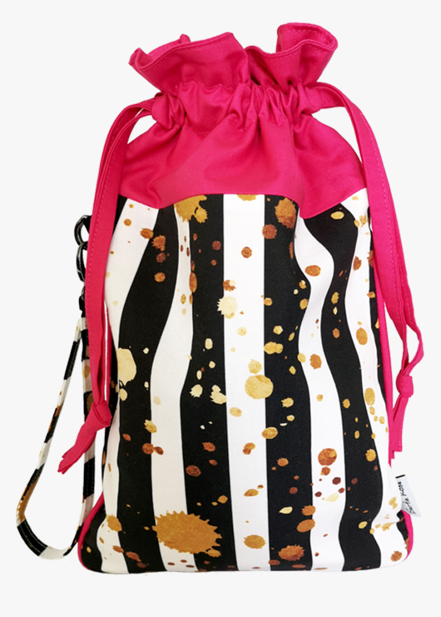 Black, Gold And Pink Drawstring Bag - Bag, HD Png Download