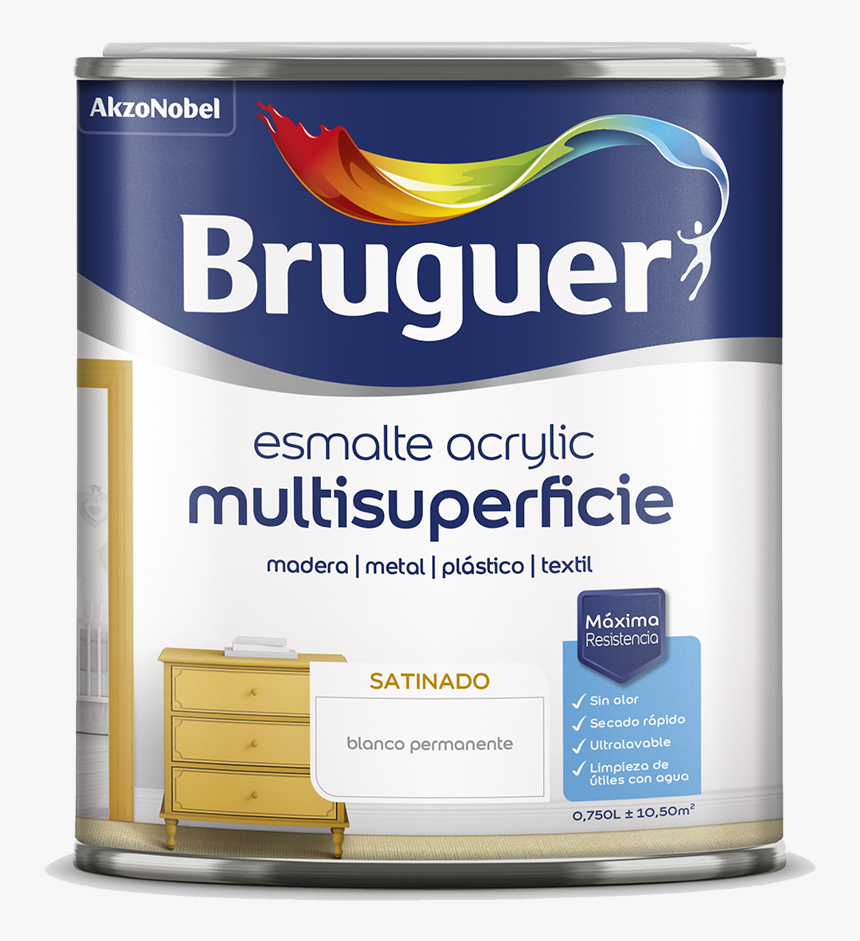 Esmalte Acrylic Multisuperficie Satinado - Bruguer, HD Png Download