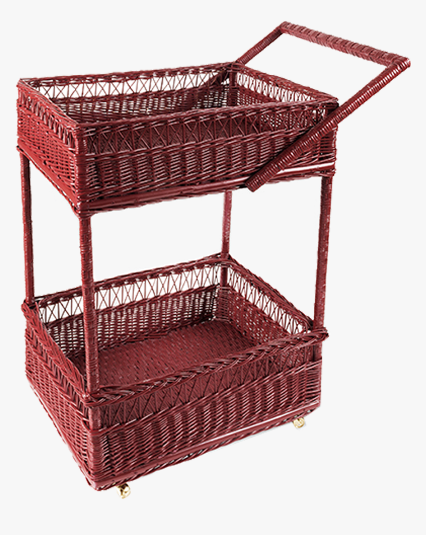 Wicker Bar Cart - Storage Basket, HD Png Download