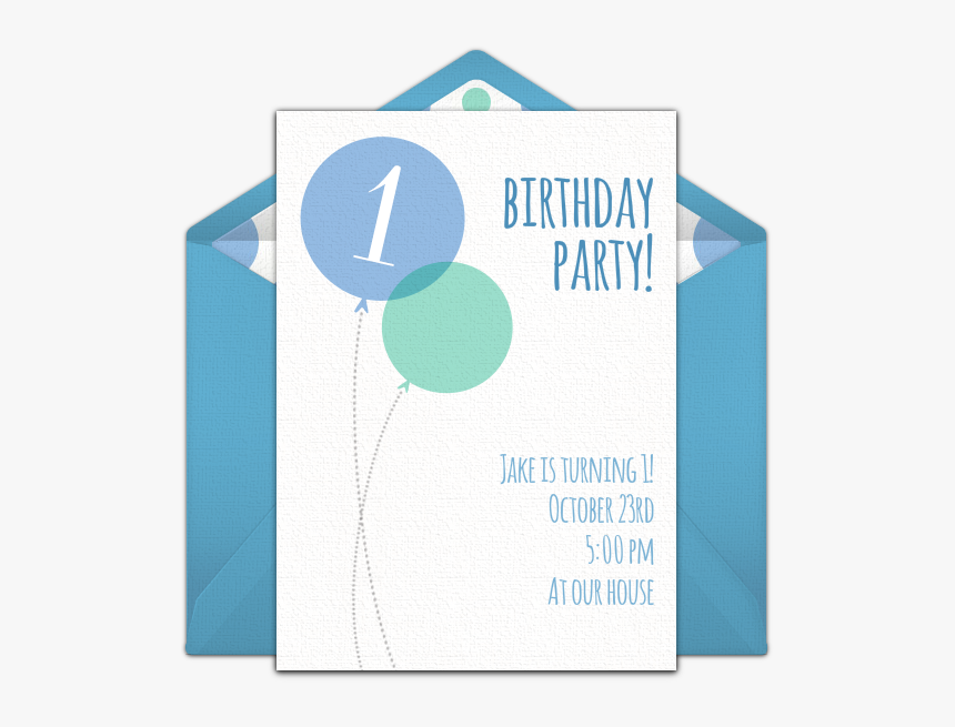 Blue Milestone First Birthday Online Invitation - Graphic Design, HD Png Download