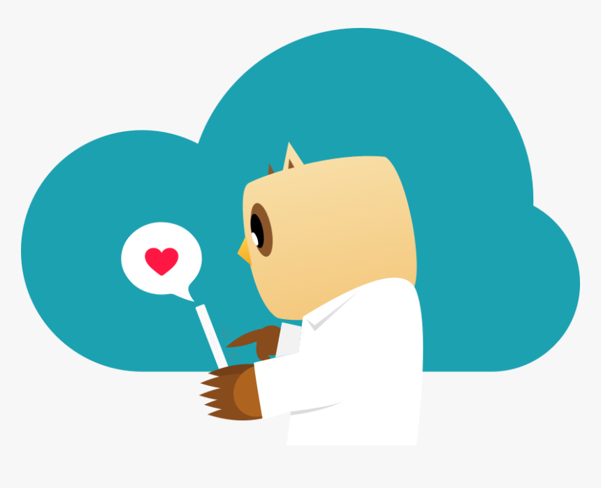 Owl Sideprofile Heart - Cartoon, HD Png Download