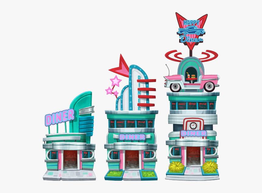 Business American Diner Level 1to3 - Cartoon, HD Png Download