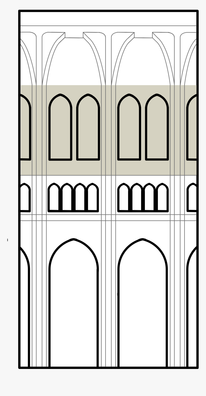 Clerestory Diagram - Short Triforium, HD Png Download