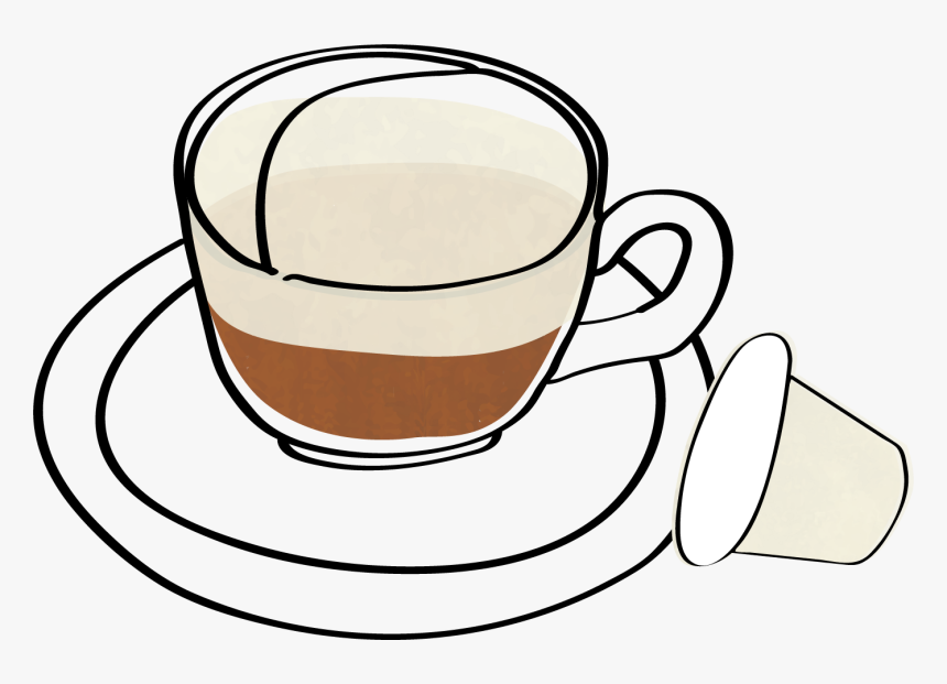 Latte Clipart Caffeine - Coffee Cup Png Transparent Line, Png Download