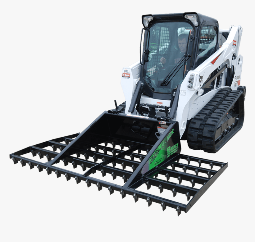 Skid Steer Loader With Landscape Rake - Bulldozer, HD Png Download