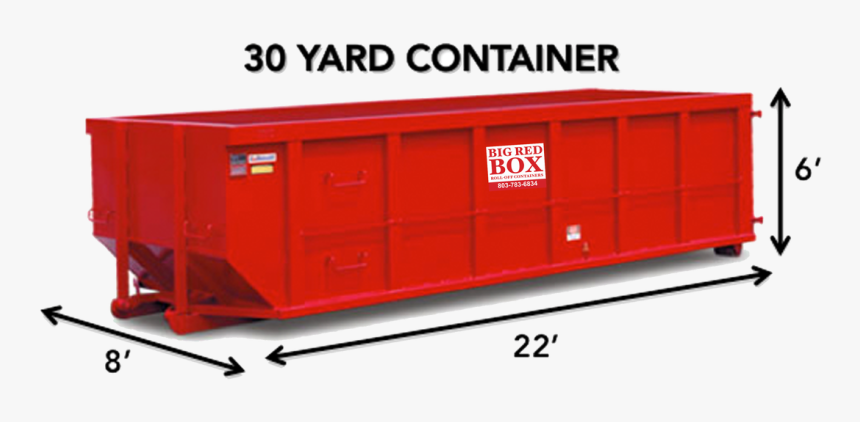 The 30 Yard Dumpster Holds About Nine Full Size Pick - 30 Yard Red Dumpster, HD Png Download