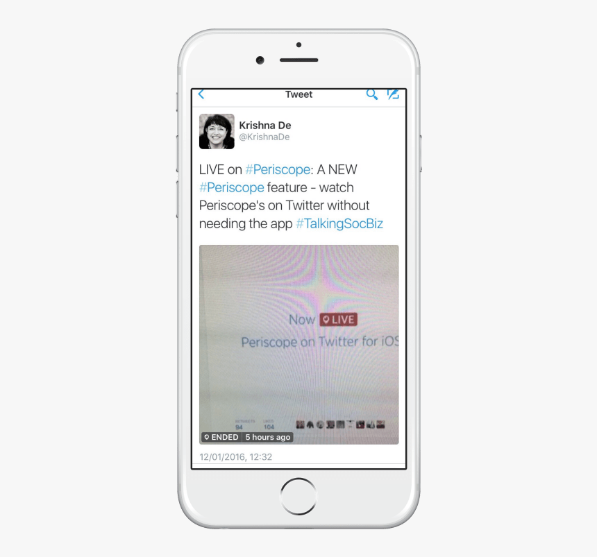 An Example Of A Periscope Live Stream Viewed On The - Iphone, HD Png Download