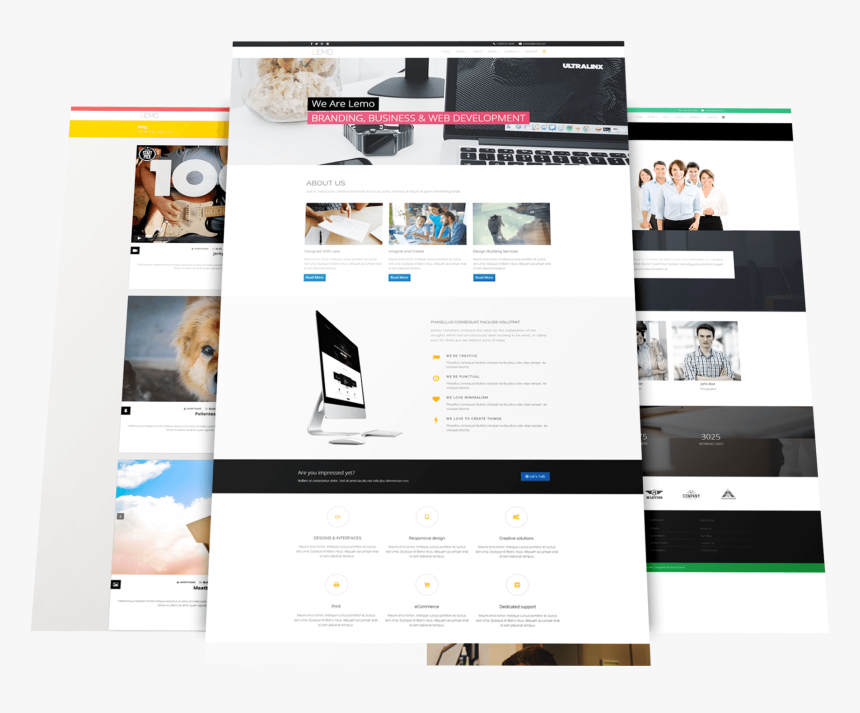 Warptheme Lemo Free Business Joomla Template - Template, HD Png Download