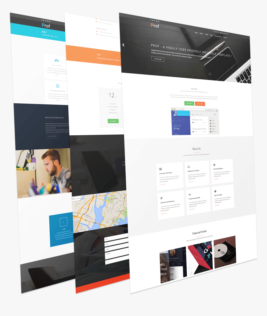 Warptheme Prof Modern And Creative Joomla Template - Modern Free Joomla Template, HD Png Download