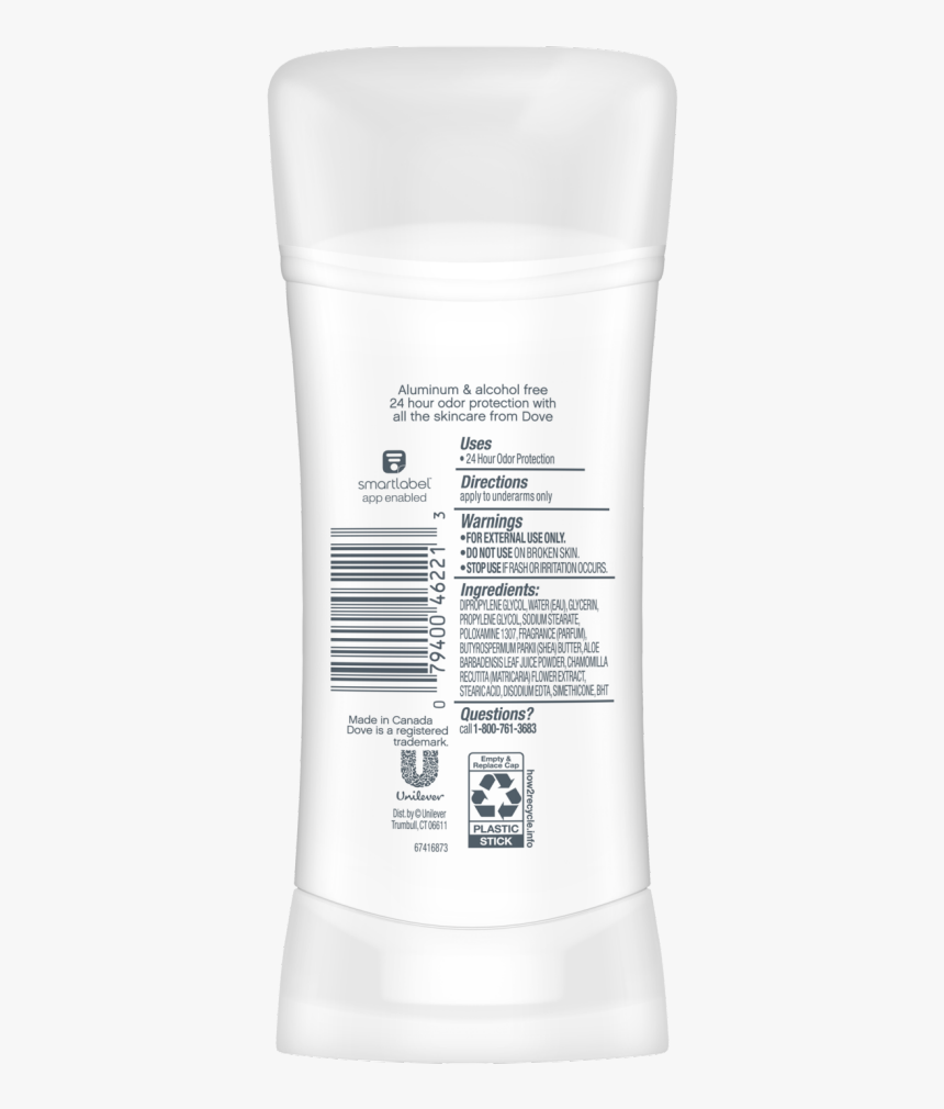 Dove Aluminum Free Deodorant Ingredients, HD Png Download