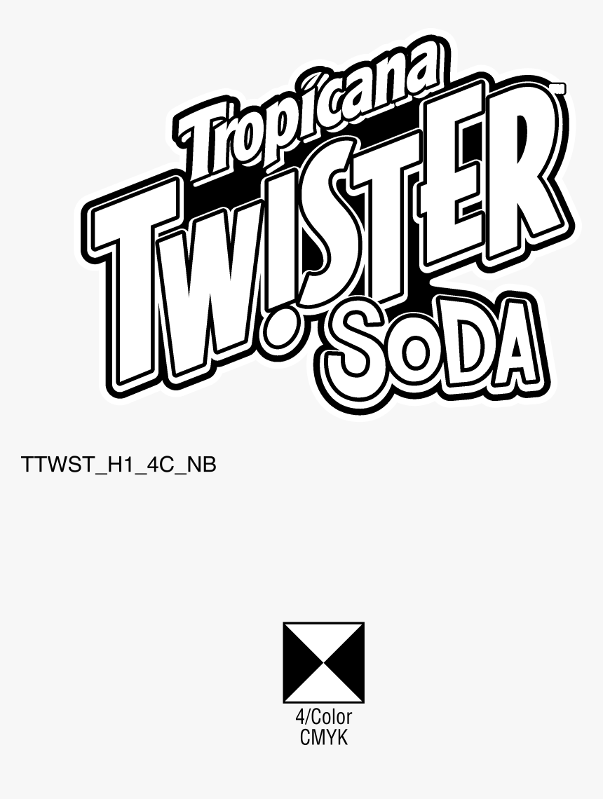 Tropicana Twister Soda Logo Black And White - Tropicana Twister Soda, HD Png Download