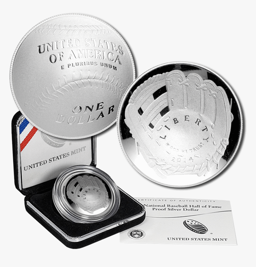 2014-p Proof Baseball Hall Of Fame Commemorative Silver - 2014 P National Baseball Hall Of Fame Proof Silver, HD Png Download