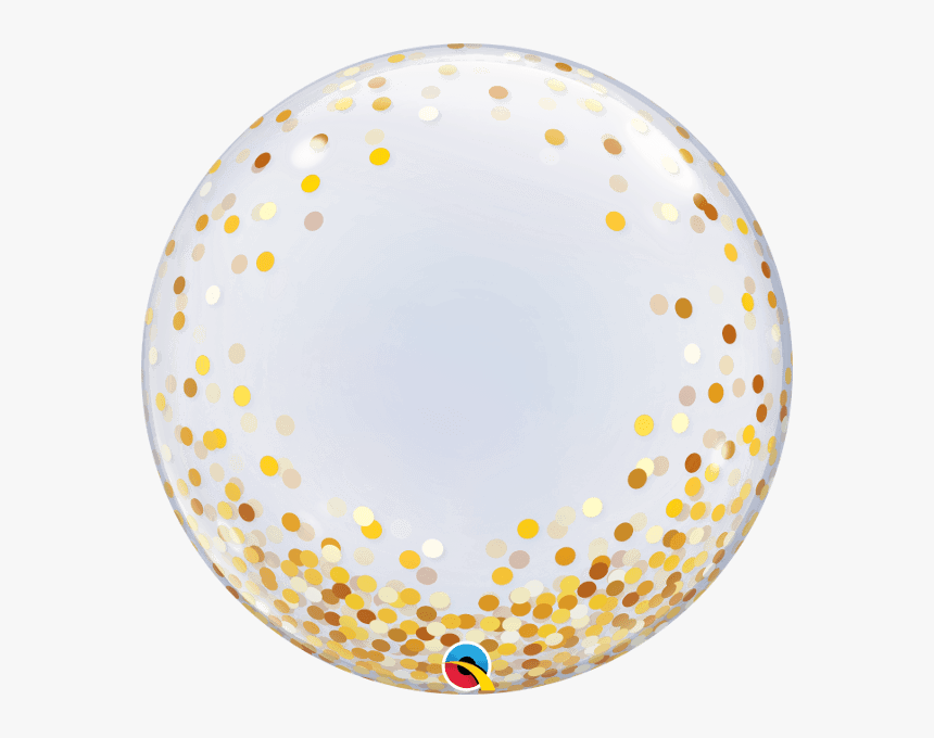 24 - Bubble Balloon Gold Confetti, HD Png Download