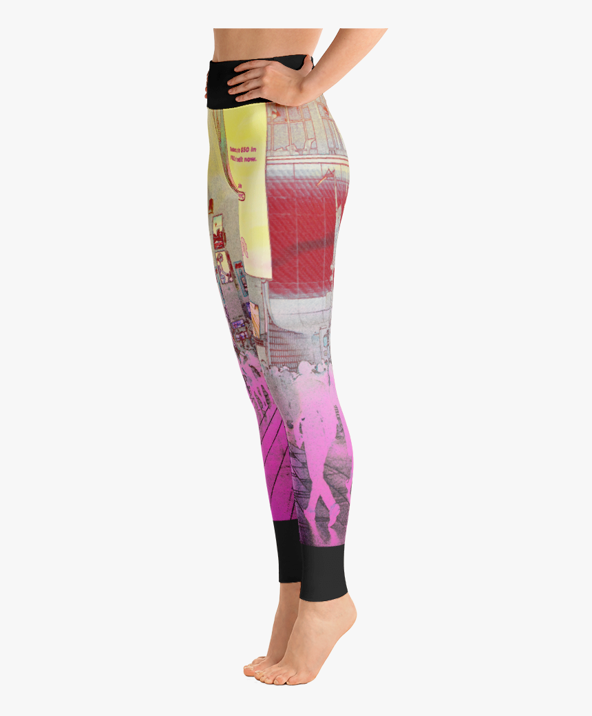 Times Square Yoga Pants Black Bar Times Square Yoga - Pink Ribbon Breast Cancer Leggings, HD Png Download