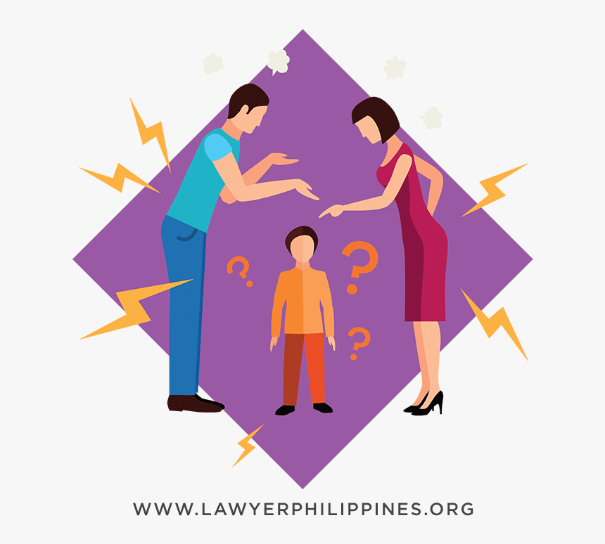 A Child Watching His Parents Argue About Support - Illustration, HD Png Download