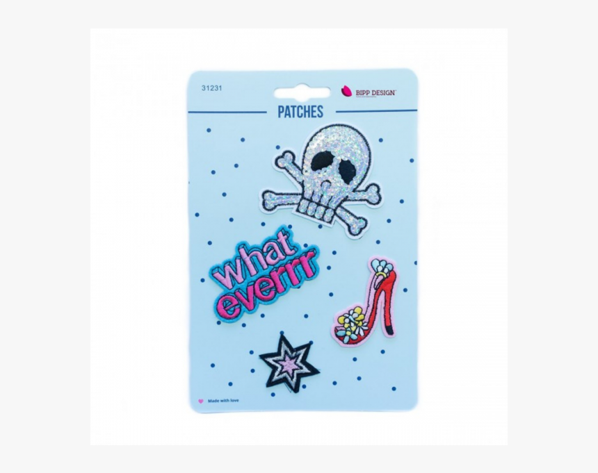 Iron On Patches Whatever Skull - Cartoon, HD Png Download