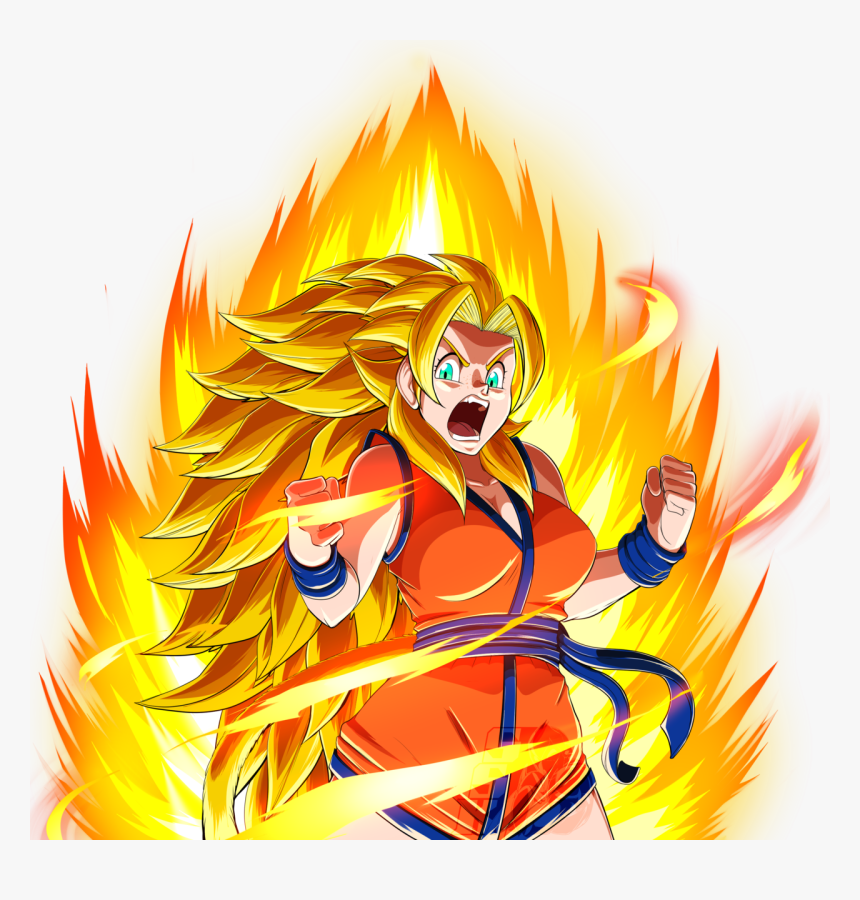Comm Done For @yamizaki, Their Character Going Ssj3 - Cartoon, HD Png Download