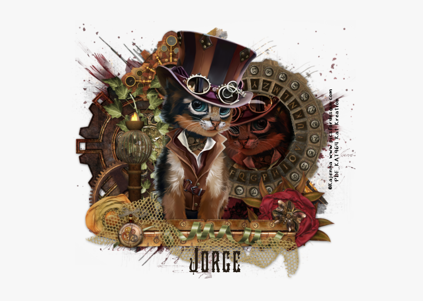 Cat Steampunk - Illustration, HD Png Download