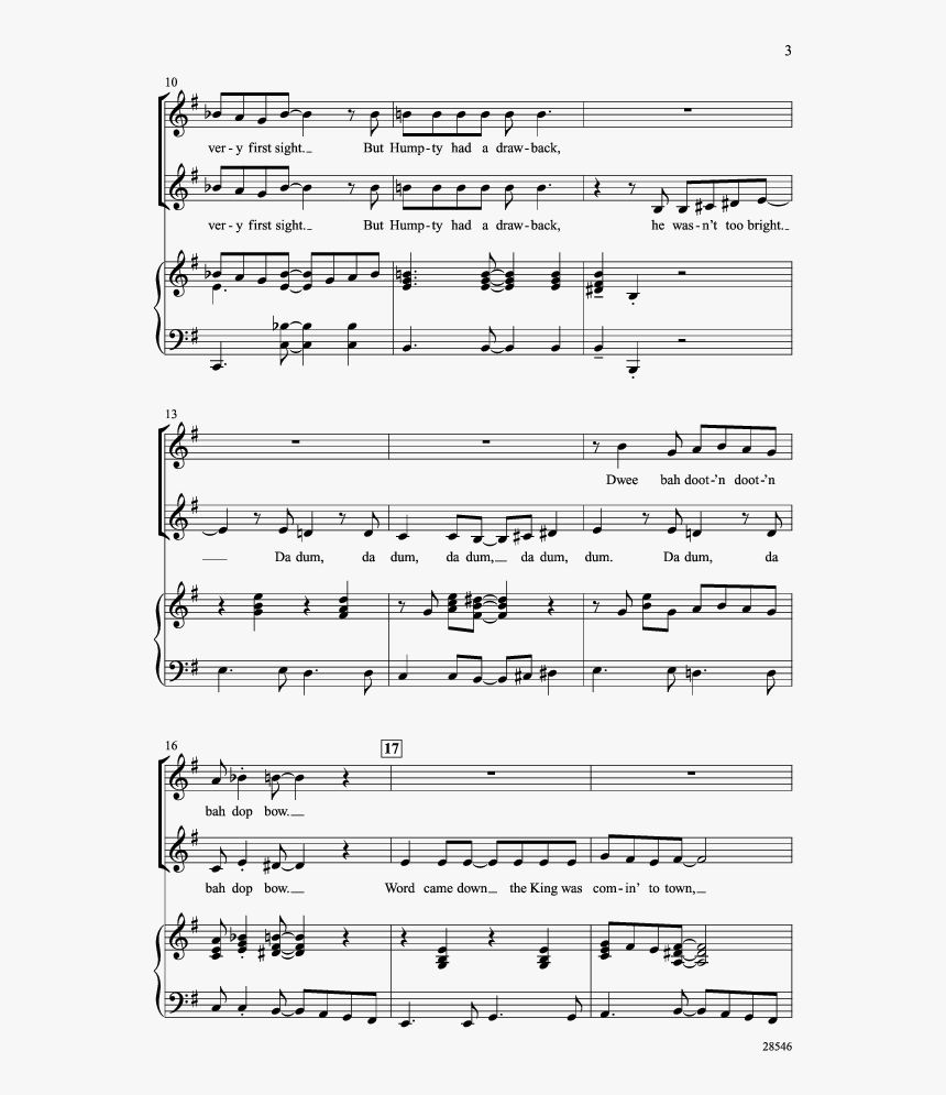 Humpty Dumpty Sheet Music, HD Png Download , Transparent Png Image ...