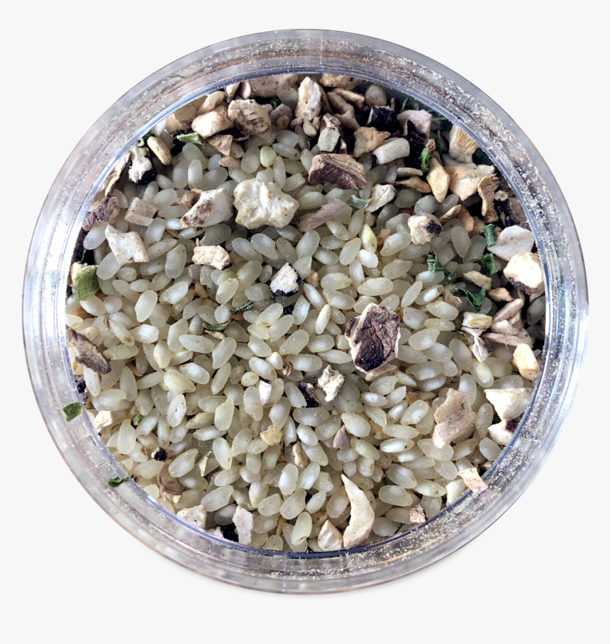 Wild Porcini Risotto In An Open Faced Glass Jar 
 Class - Gravel, HD Png Download