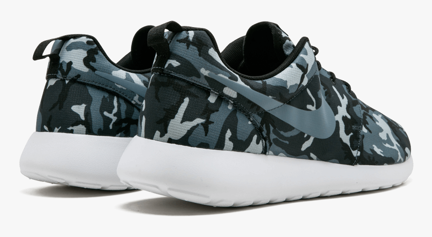 Nike Roshe Run Print Running Shoes Black/bl Grpht/white/grey - Sneakers, HD Png Download