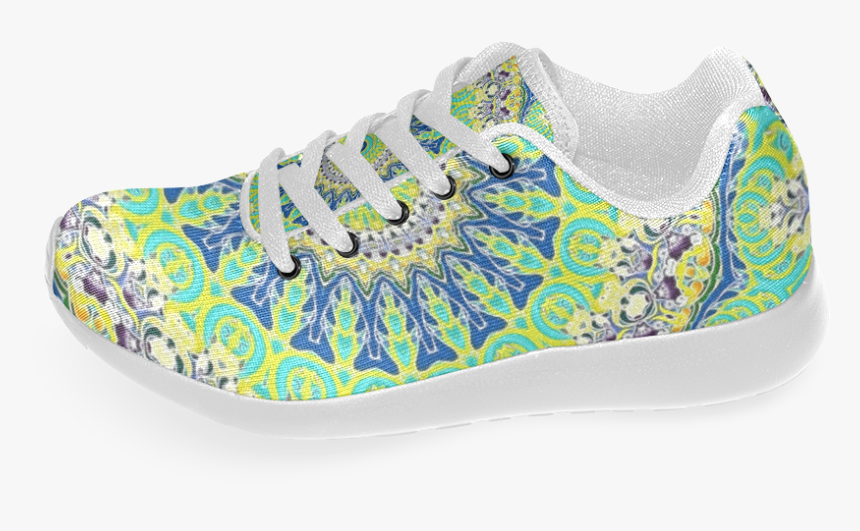 Power Mandala Blue Green Yellow Men’s Running Shoes - Water Shoe, HD Png Download
