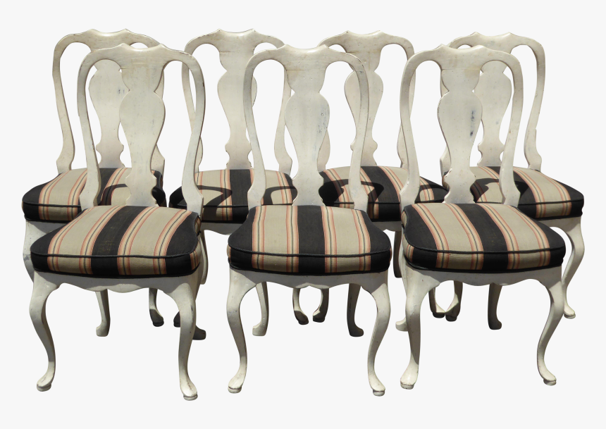 Vintage French Country White Distressed Dining Chairs - Chair, HD Png Download