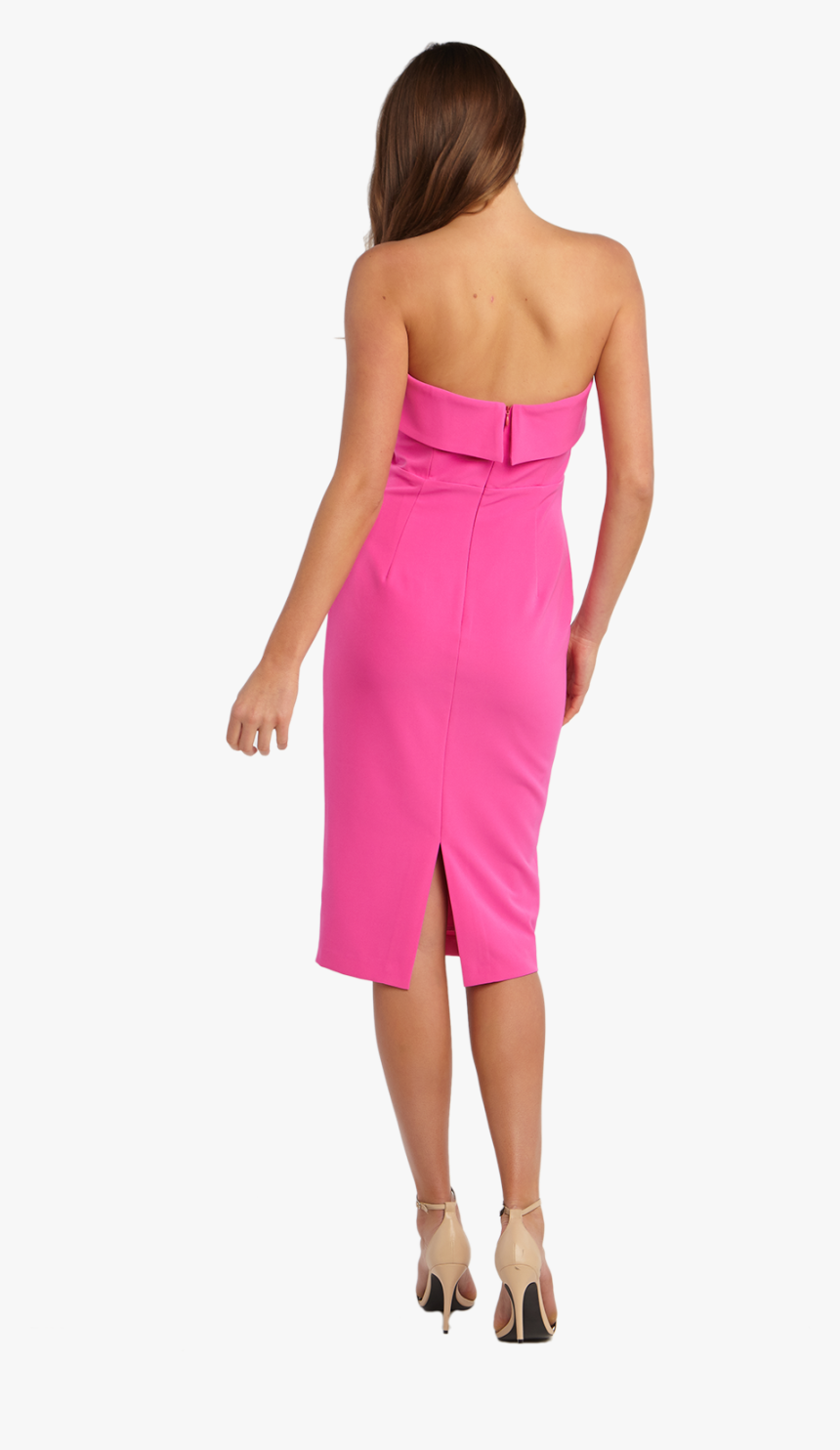 Zorianna Midi Dress In Colour Shocking Pink - Cocktail Dress, HD Png Download