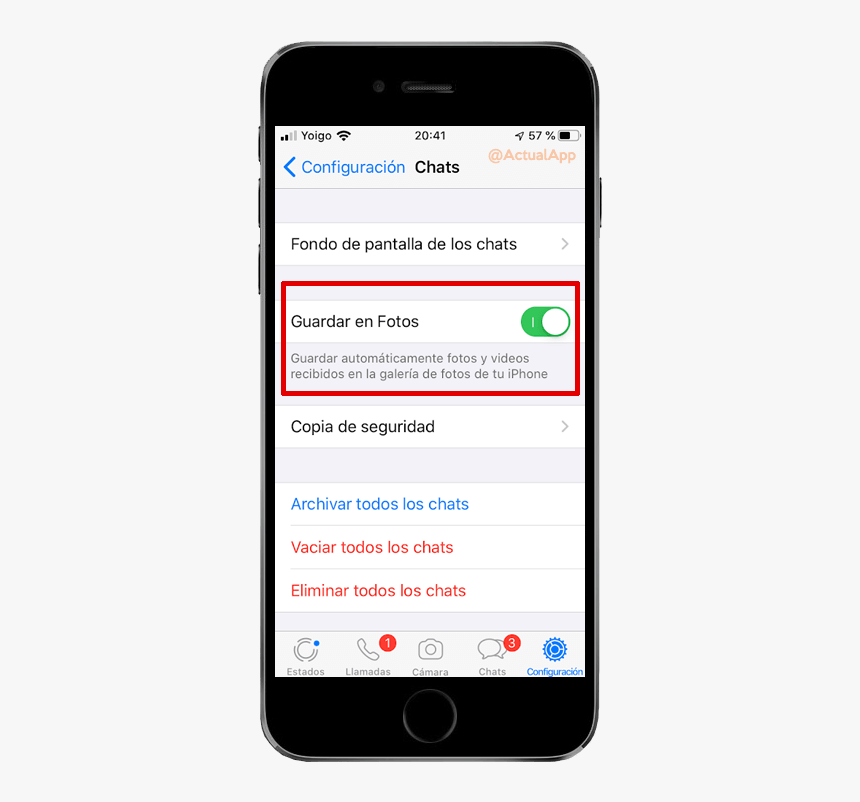 Guardar Fotos Whatsapp Automáticamente - Iphone, HD Png Download