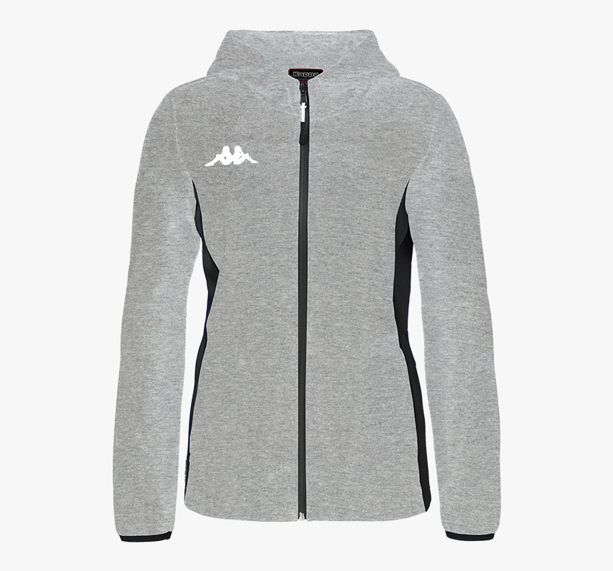 Grey Kappa Marzama Woman Teck Jacket With Hood And - Jacket, HD Png Download