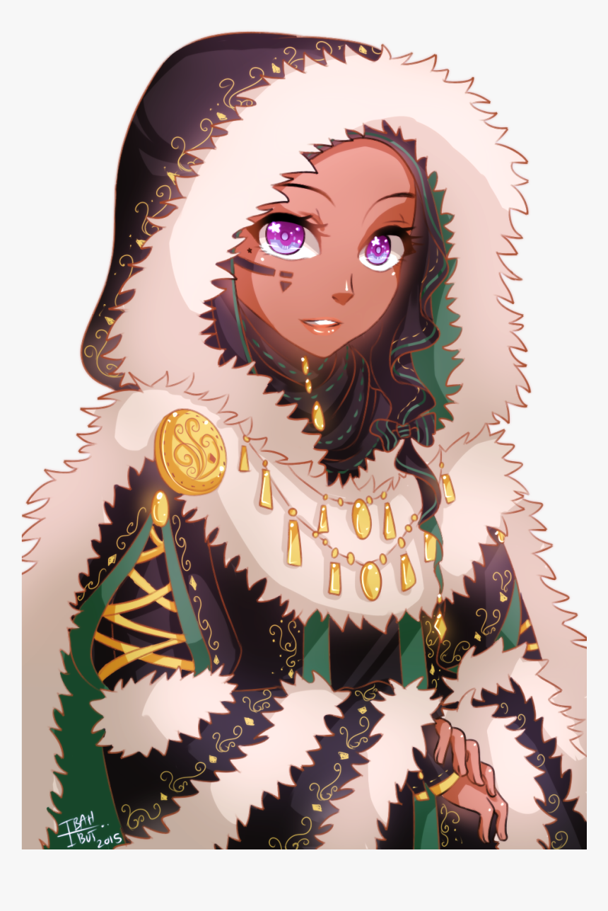 Coat Clipart Fur Coat - Anime Girl In Fur Coat, HD Png Download