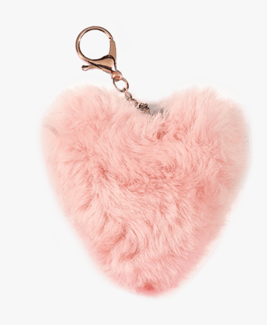 Heart Furry Pom Pom Clip - Keychain, HD Png Download