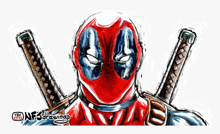 Deadpool Speed Drawing Video In Description, HD Png Download