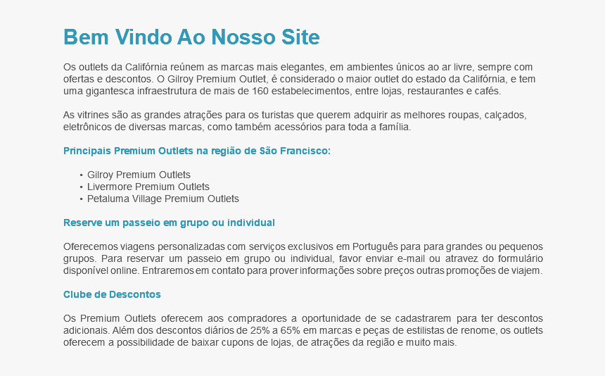 Bem Vindo Ao Nosso Site  os Outlets Da Califórnia Reúnem, HD Png Download