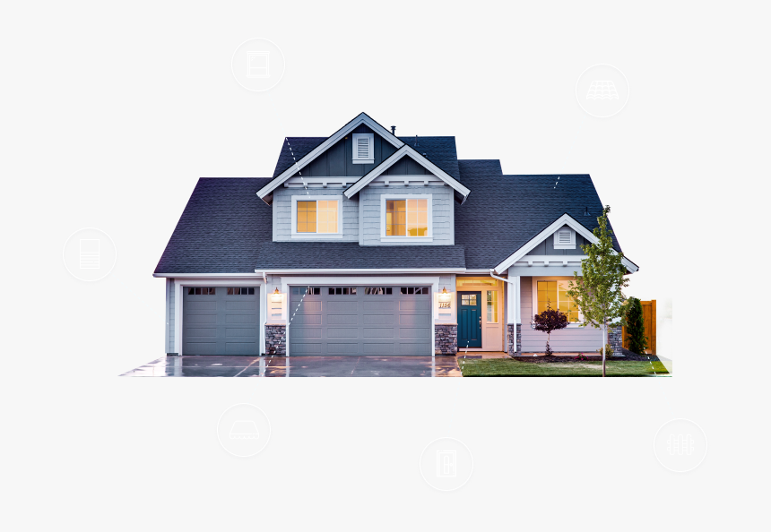 House With Icons - Middle Class Houses In South Africa, HD Png Download
