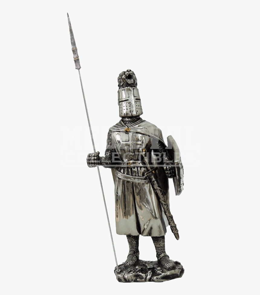 Noble Crusader Knight With Spear Statue - Crusader Knight Statues, HD Png Download