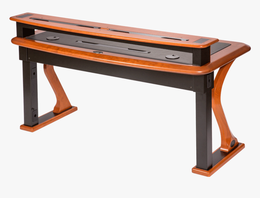 Computer Desk With Desktop Riser Shelfpng - Desk With Computer Shelf, Transparent Png