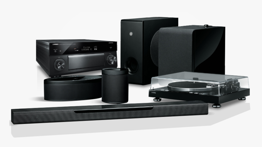 An Image Of Different Yamaha Music Electronics Products - Yamaha Musiccast, HD Png Download