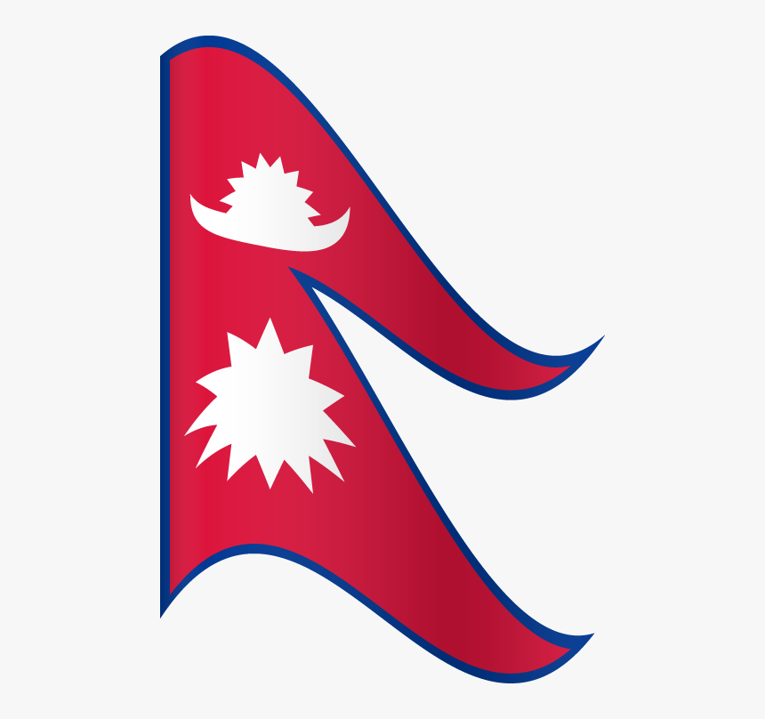 Vector Flag Of Nepal - Waving Flag Nepal Flag Logo Png, Transparent Png