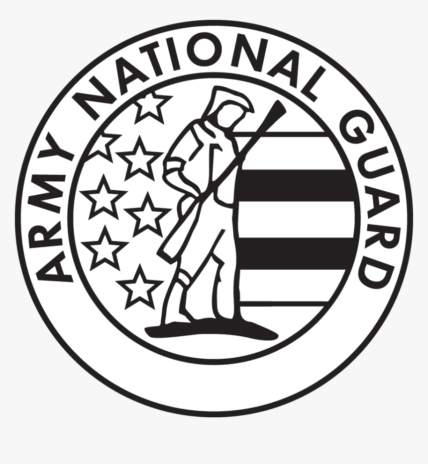 National Guard Logo Black And White - Circle, HD Png Download