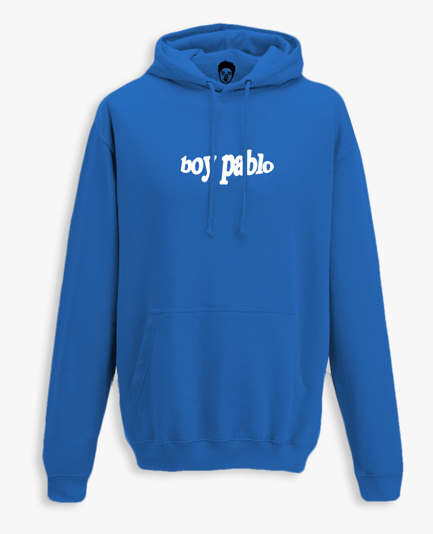 Boy Pablo Grey Hoodie Blue Logo, HD Png Download