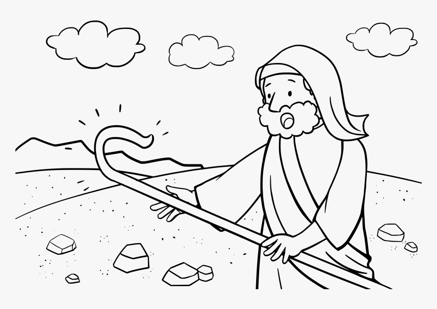 This Free Icons Png Design Of 07 Exodus , Png Download - Moses And His Staff Coloring Page, Transparent Png