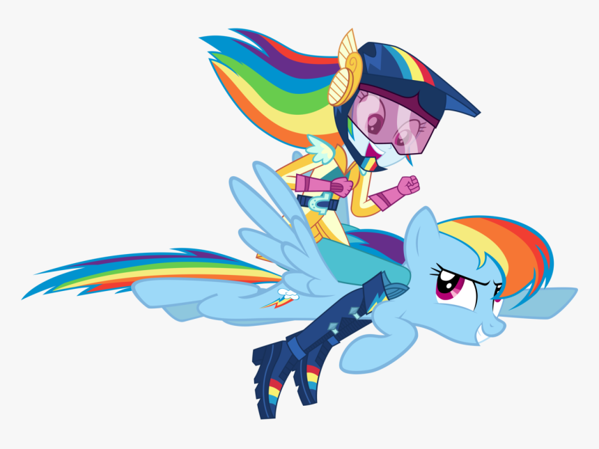 Rainbow Dash Riding Rainbow Dash, HD Png Download