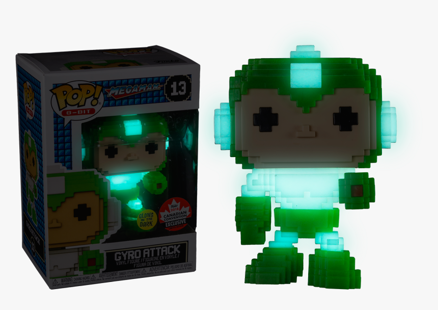 Mega Man Glow In The Dark 8-bit Funko Pop Vinyl Figure - Pop Vinyl, HD Png Download