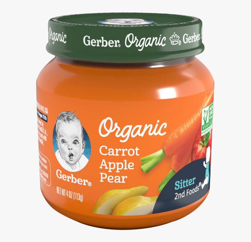 Gerber 2nd Foods Organic Carrot Apple Pear - Gerber Organic Baby Food, HD Png Download