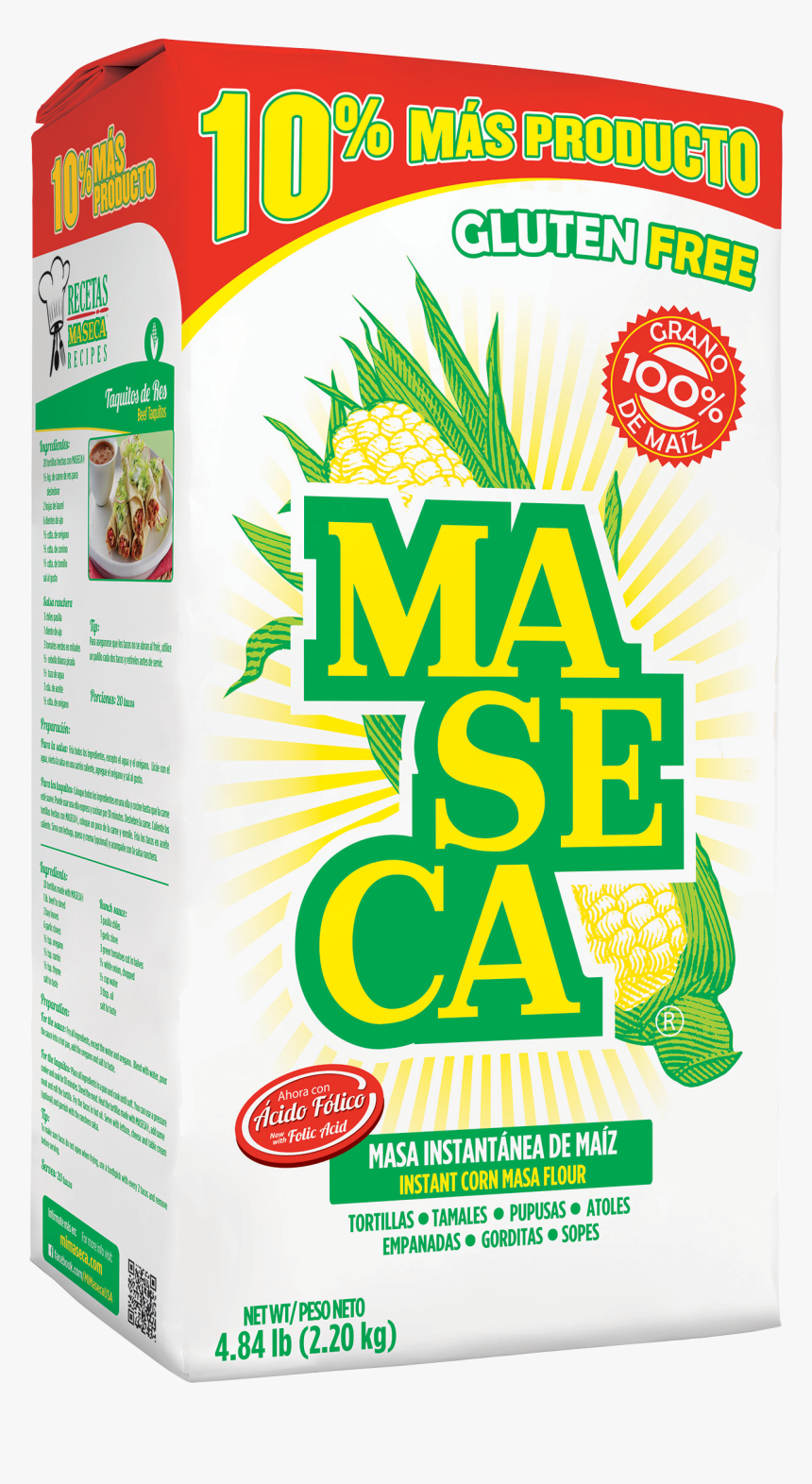 Maseca Corn Flour 10% More - Flour Maseca, HD Png Download