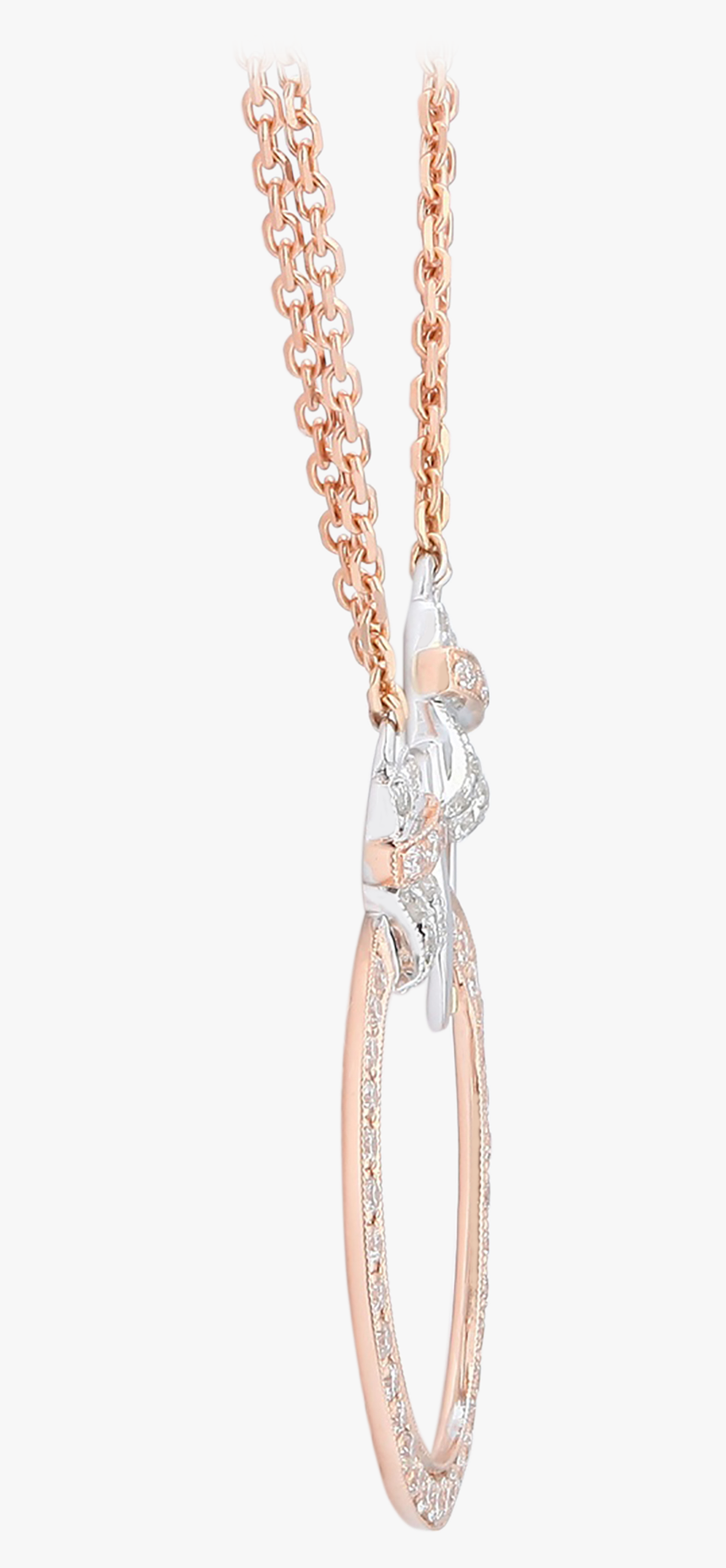 Link By Link Two Tone Circle Diamond Necklace - Pendant, HD Png Download